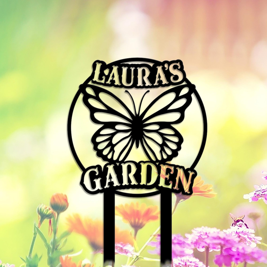 Personalized Butterfly Metal Garden Sign With Stakes ,butterfly Art ...