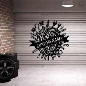 Personalized Metal Workshop Sign, Custom Tools Metal Signs,Father&#39;s Day Gift Idea, Dad’s WorkShop Shed Signs Gift,Black Metal Wall Art Decor