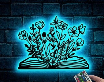 Book Nook Sign Library Sign LED Lights, Book Nook Decor, Reading Room Sign Teacher Gifts Book Shelf sign Book Lover Gift Reading Corner