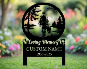 Personalized Memorial Tree Sign with Stakes, Metal Name Garden Marker, Tree Plaque Marker, Tree Garden Sign, Metal Name, Remembrance Plaque
