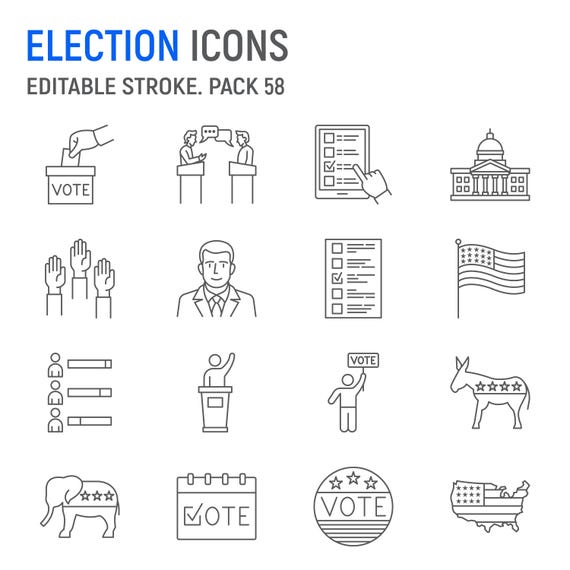 Voting Symbol Line Election Voting Symbols