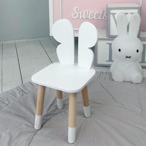 Toddler Chair Kids White Wooden Butterfly Chair Children&#39;s Armchair Baby Stool Girl’s Bedroom Nursery Chair Gift for 3 Year Old Girl