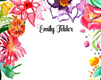 Personalized Note Cards, Any copy you would like Beautiful Colorful Floral border