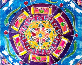 Holiday Kaleidoscope Blank Greeting Card: Colorful Celebration
