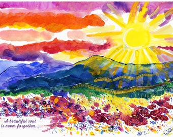 Jewish Sympathy Card: Morning Light Condolences (5x7 in) Free Shipping
