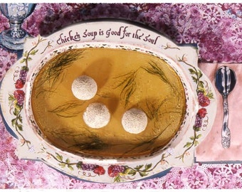 Chicken Soup Get Well Card, Includes recipe for Chicken Soup SAVE on SHIPPING! Let us mail the card for you!