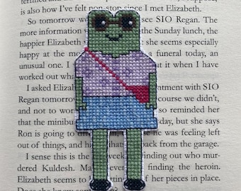 Darling little frog cross stitch pattern