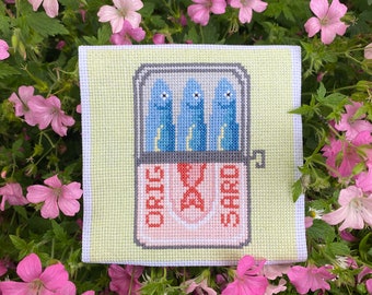 Sardines in a can cross stitch PDF pattern
