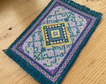 Dollhouse miniature rug cross stitch pattern