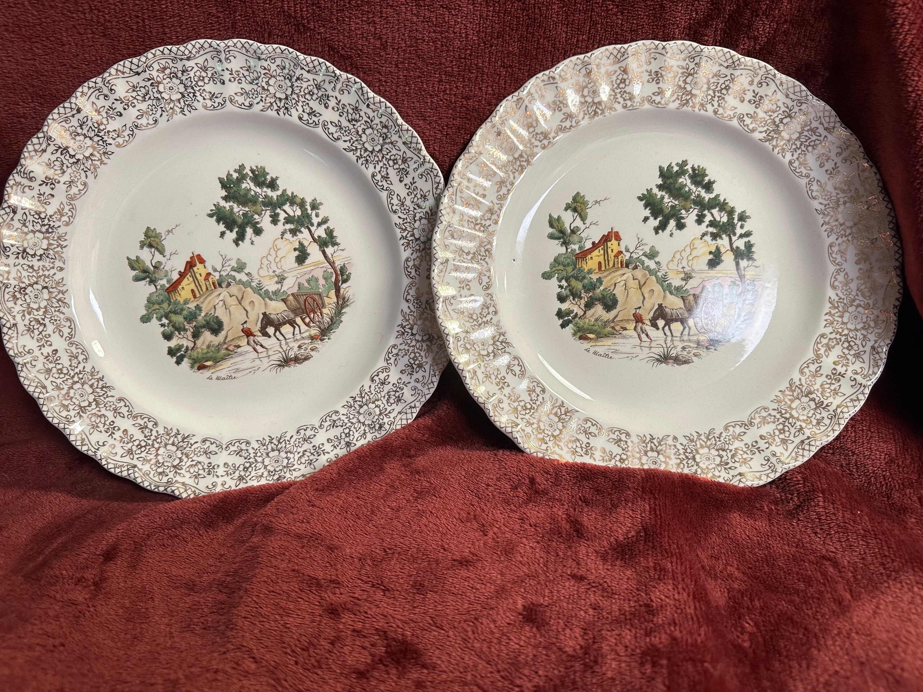 American Limoges chateau-France 22k gold plates