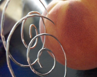 Free Shipping Item . NOTSO THINNI 45mm Medium Hoop Earrings with hammered surface in 20 gauge square German Nickel Silver wire