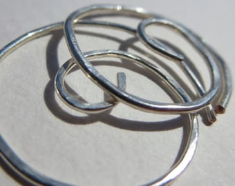 Free Shipping Item . NOTSO THINNI 45mm Medium Hoop Earrings with hammered surface in 20 gauge square German Nickel Silver wire