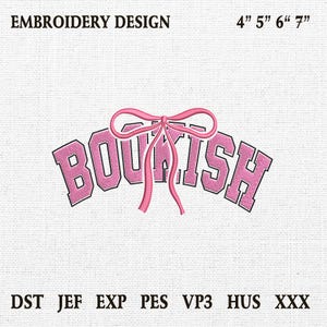 Coquette Bookish Embroidery Design, Book Lover Embroidery File, Trendy Embroidery File, Bookish Embroidery Design For Apparel