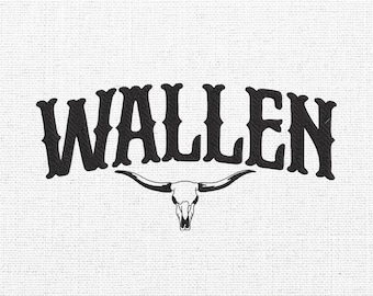 Wallen Embroidery Design, Western Skull Machine Embroidery File, Country Music Embroidery, Bull Skull Embroidery, Western Shirt Design