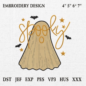 Spooky Season Embroidery Design, Halloween Machine Embroidery Files, Spooky Ghost Embroidery Files, Halloween Digitizing Embroidery Designs