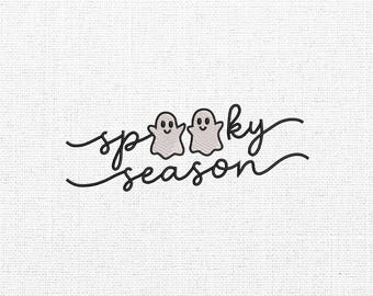 Spooky Season Embroidery Design, Halloween Ghost Embroidery Design, Machine Embroidery Design, 4 Sizes, Instant Download