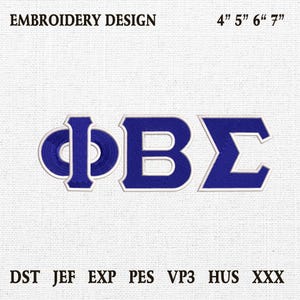 Diseño de bordado Phi Beta Sigma, archivo de bordado PBS 1914, bordado a máquina de fraternidad, aplique de fraternidad, bordado PBS, diseño HBCU