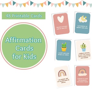 Printable Self-Affirmation Cards for Kids | Positive Affirmation Cards | Motivational Cards for Kids | Daily Affirmation Cards for Kids