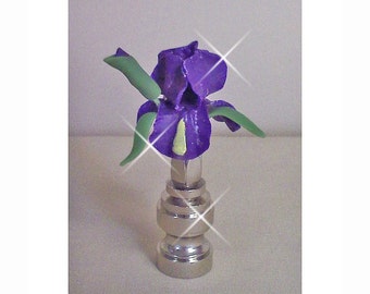 Iris Lamp Finial  Hand Crafted in Custom Colors