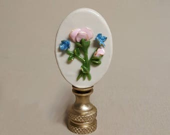 Rose wih Butterflies Cameo Lamp Finial... Hand crafted to order