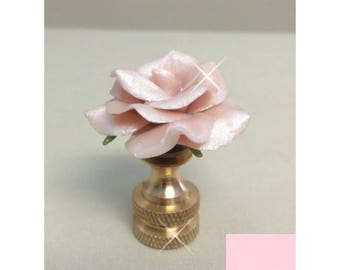 Rose Lamp Finial SB Hand Crafted in Custom Colors