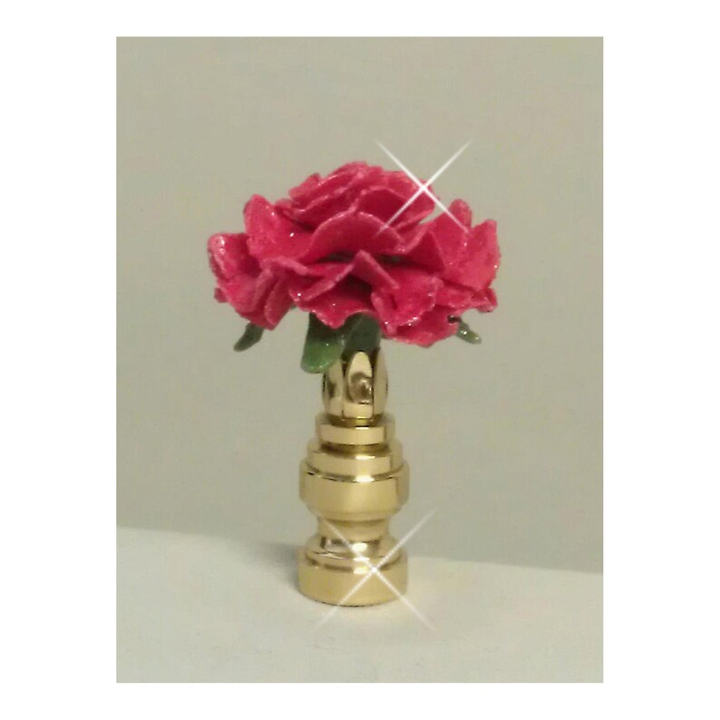 Carnation Lamp Finial Hand Crafted in Custom Colors image 1