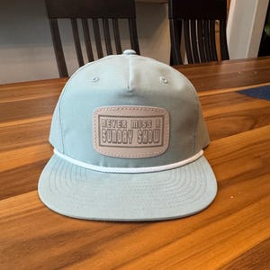Flat Bill Rope Hat - Patch - “Never Miss A Sunday Show”