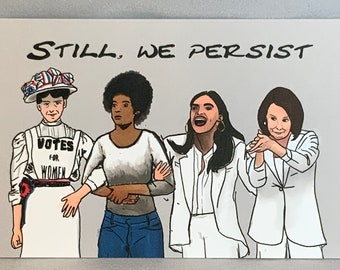 We Persist Protest Postcards Feminism  Progressive Politics Indivisible - Set of 10