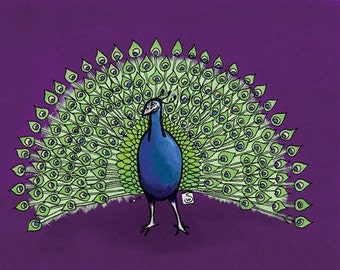 Peacock Notecard Blank 4x6 SET OF 10