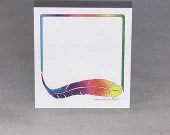 Rainbow Feather Sticky Notes