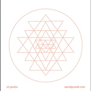 Sri Yantra Mandala  Note Pad, Hindu Tantra Yoga Meditation Sticky Notes