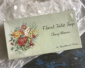 Cherry Blossom - Floral Toilet Soap Box - Advertising - Toiletries, Beauty - Kempthorne Prosser New Zealand