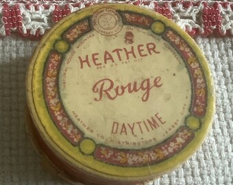 Painted Lady - Heather "Daytime" Rouge in Card Pot with Powder and Pad - 1950's