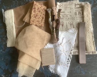 Pack of Goodness - Mixed Lot of Material/Lace/Ribbon Pieces x 13 Sewing, Crafting - Craft Packet