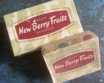 New Berry Fruits - 2 Old Sweet Boxes - Advertising - Confectionary - Sweets Jellies