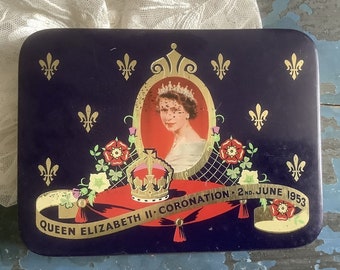 God Save The Queen - Cadbury's Chocolate Coronation Tin - 1953.  Coronation Souvenir