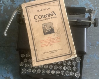 Keyboard Warrior - Corona Typewriter Manual Booklet  - Office Supplies - 1920's Social History - Vintage Ephemera