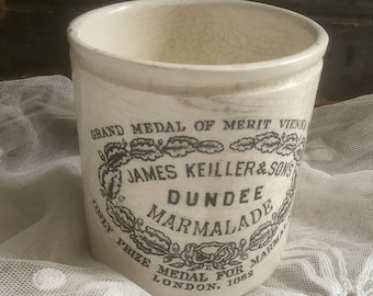 Marmalade Marm - James Keller & Son Ltd of Dundee Scotland Cream Stoneware Pot/Creamware - Preserve Pot