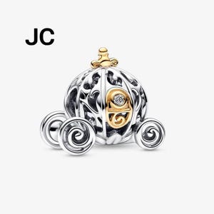 Disney 100th Anniversary Cinderella's Enchanted Carriage Charm Christmas gift S925 Sterling silver for all european bracelets gift for women