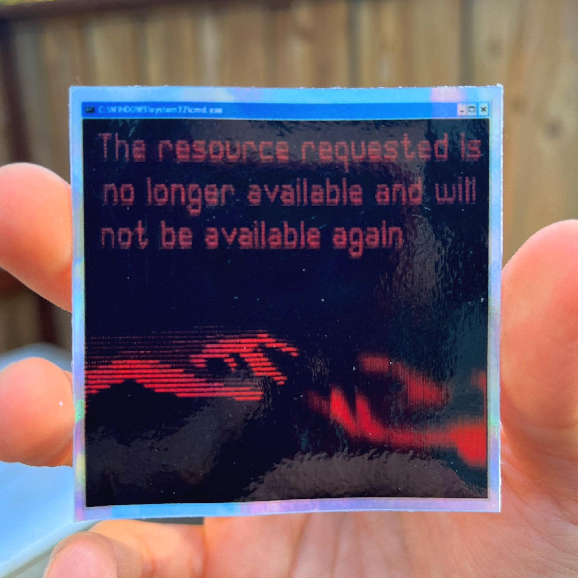 Holographic ASCII Error Message Sticker – “no Longer Available” Liminal ...