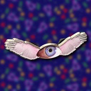 Biblically Accurate Angel Eye Enamel Pin – Weirdcore Dreamcore Surreal Eyeball Pin – Angel Wings Symbolic Art – Aesthetic Pin Badge 2"