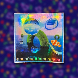 Holographic Frutiger Aero Sticker – Y2K Windows 7 Nostalgia – 2000s Aqua Tech Dreamcore
