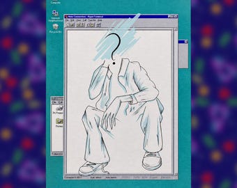 Internet Anonymity Webcore Art Print 5x7 Retro Digital