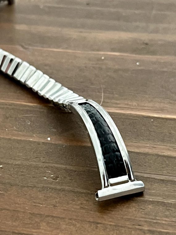 Vintage JB Champion Stainless Steel And Lizard Expansion Watch Band NOS