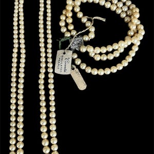 Vintage Orienta Cultured Pearl Necklace Bracelet Set NOS Sterling Clasps w/ Tag