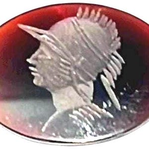 Antique Carnelian Intaglio Signet Solitaire Loose Stone Roman Soldier Carving Approx 22x16mm