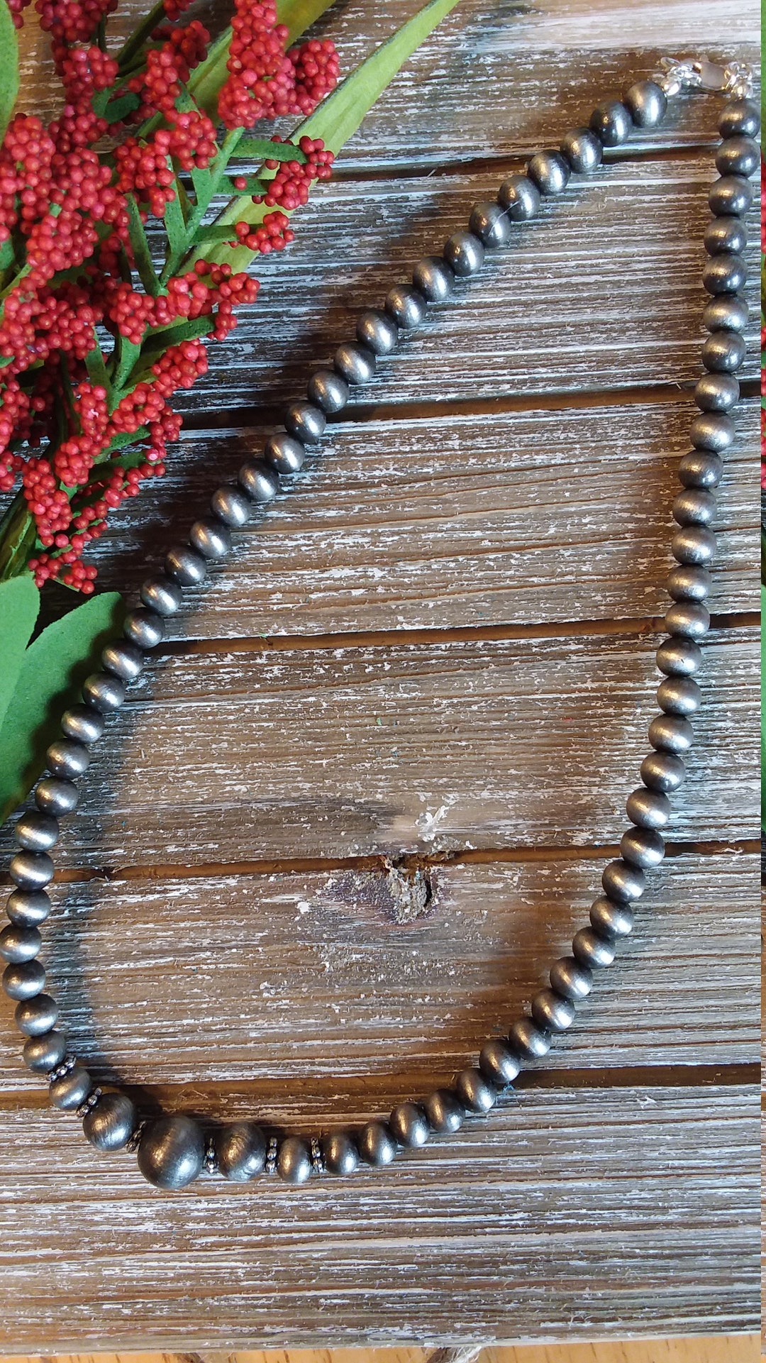 Faux Navajo Pearl Choker Necklace Etsy