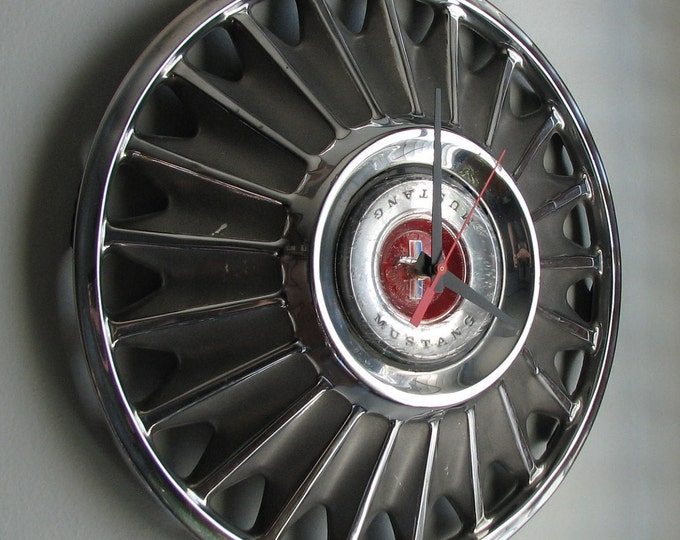 1967 Ford Mustang Hubcap Clock Etsy