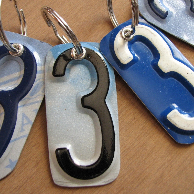 Number Three License Tag Keychain image 3