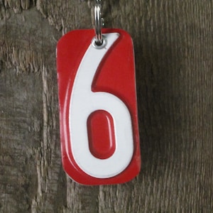 White on Red License Plate Key Chain